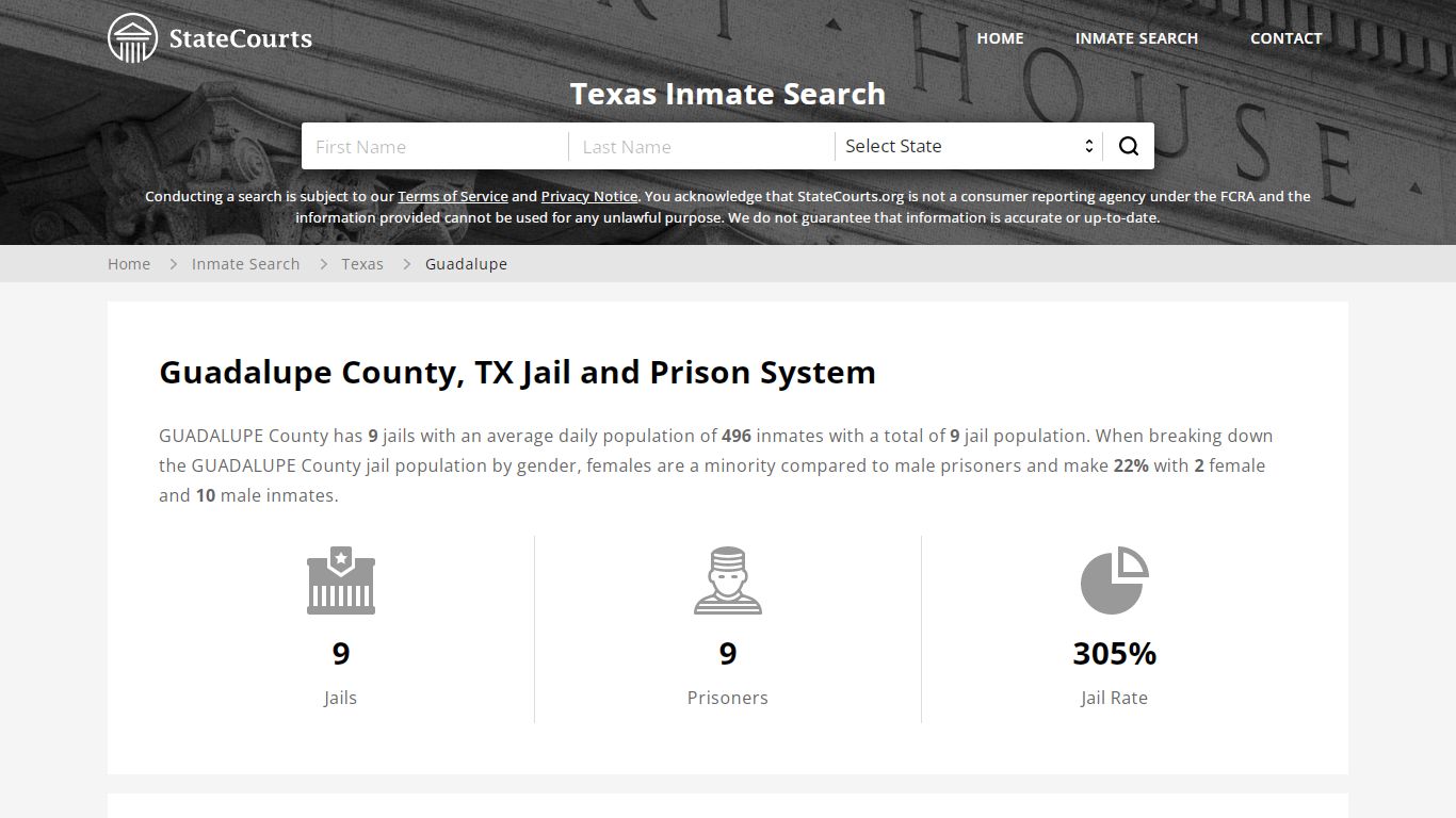 Guadalupe County, TX Inmate Search - StateCourts