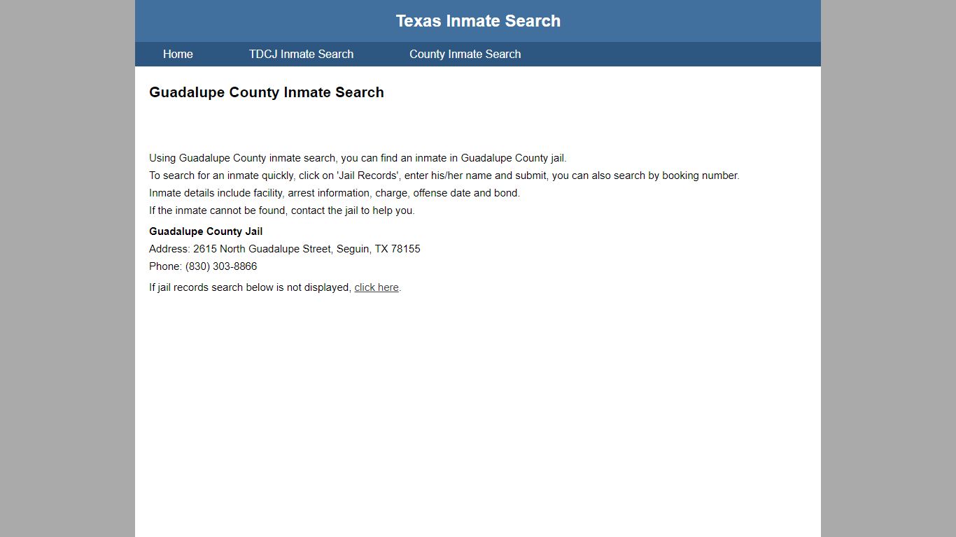 Guadalupe County Jail Inmate Search